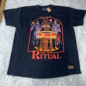 Steven Rhodes The Morning Ritual Black Graphic T Shirt XL Coffee Goat Ritual